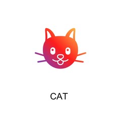 gradient cat icon, simple element from Pet-vet set, for web and mobile