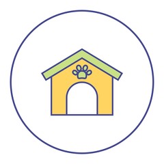 .bicolor filled line kennel icon, simple sign and symbol from Pet-vet collection, design element for User Interface