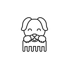 .grooming icon, simple infographic element, in line style from Pet-vet set, for web and UI design