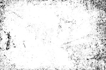 Grunge background black and white. Texture of chips, cracks, scratches, scuffs, dust, dirt. Dark monochrome surface. Old vintage vector pattern.