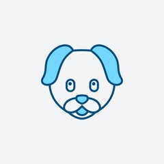 .blue line dog icon, graphic illustration from Pet-vet collection, for web and app design