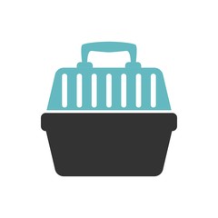 .bicolor pet carrier icon, graphic illustration from Pet-vet collection, for web and app design