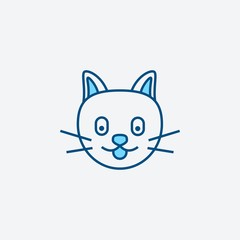 .blue line cat icon, simple sign and symbol from Pet-vet collection, design element for User Interface