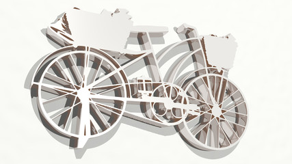 Fototapeta na wymiar bicycle 3D drawing icon - 3D illustration for bike and city