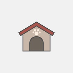 .flat line kennel icon, simple sign and symbol from Pet-vet collection, design element for User Interface