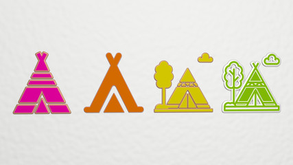 TIPI 4 icons set - 3D illustration © Ali