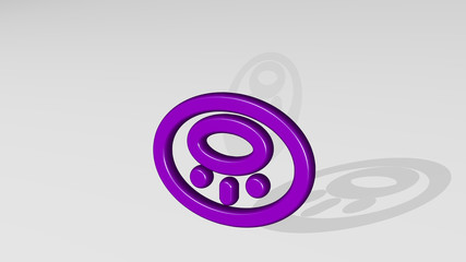 accessories necklace 3D icon casting shadow - 3D illustration for background and beauty