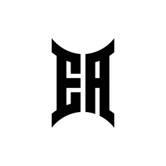 EA monogram logo with curved side