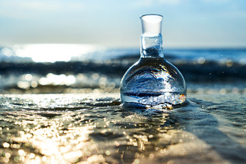 A flask with clean drinking water.