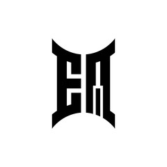 EQ monogram logo with curved side