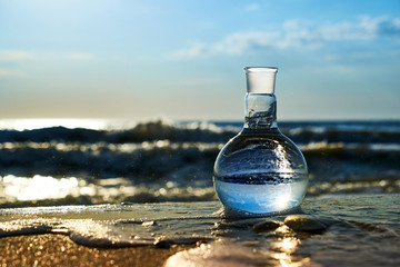 A flask with clean drinking water.