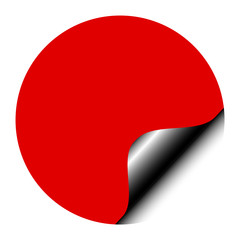 round label sticker with corner egde