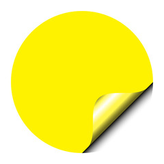 round label sticker with corner egde