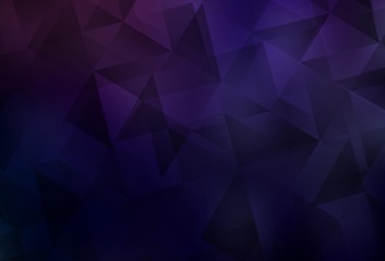 Dark Purple vector shining triangular background.