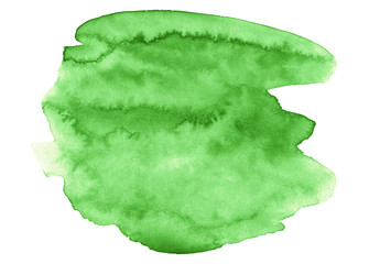 Green abstract watercolor stains. Watercolor background.