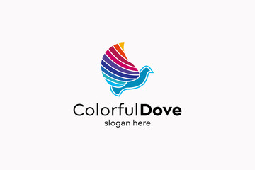 dove colorful logo design vector