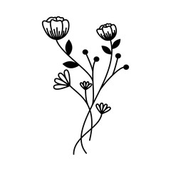 Flower line logo art icon vektor. beautiful nature.