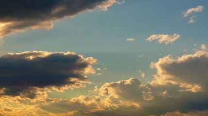 A cloud and the sky which shine in gold