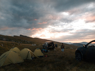 camping in the mountains
