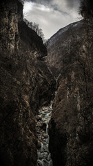 waterfall in the mountains