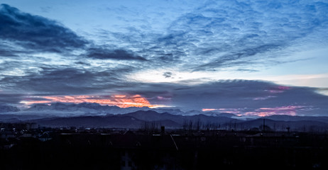 storm clouds over the city