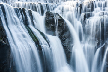 Close-up waterfall, Shifen Waterfall, New Taipei, Taiwan.