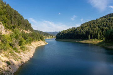 Zaovine Lake is located on the southern slopes of the Tara Mountain. The lake, with its five bays, have been nicknamed the "Jewel of Tara"