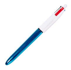Glossy ballpoint pen, isolated on white background.