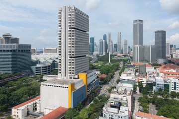 8 June 2008, Singapore: Daylight Panorama Cityscape.