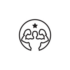 Boxing sport logo design template