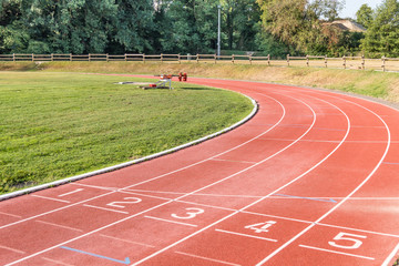Obraz premium Piste d'athlétisme dans un stade