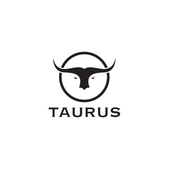 Taurus head logo design template