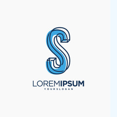 s letter line art ready to use