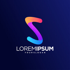 s letter logo tech internet