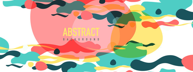 Trendy liquid style shapes abstract design, dynamic vector background for placards, brochures, posters, web landing pages, covers or banners