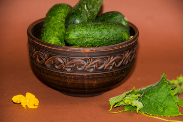 cucumbers in a basket