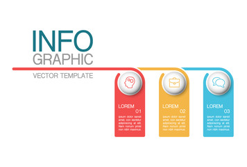 Vector infographic template with 3 steps or options. Data presentation, business concept design for web, brochure, diagram.