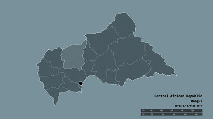 Location of Ouham, prefecture of Central African Republic,. Administrative