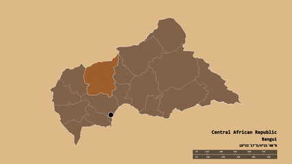 Location of Ouham, prefecture of Central African Republic,. Pattern
