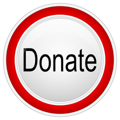 Donate Button on white background - illustration