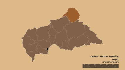 Location of Vakaga, prefecture of Central African Republic,. Pattern