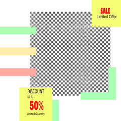 Trendy modern Social Media Sale Banner Promotion template with minimalist concept. To Promote your market, store, Product, Fashion, activity and many more.