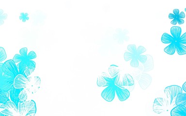 Light Green vector abstract pattern with flowers.