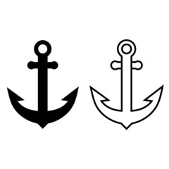 Anchor vector icon set. pier illustration sign collection. 