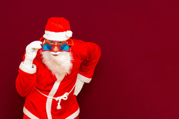 Sales, marketing,selling time! Santa is gesturing with hands like he is holding something