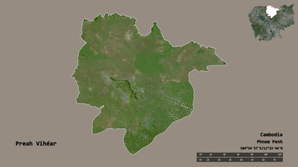 Preah Vihéar, province of Cambodia, zoomed. Satellite