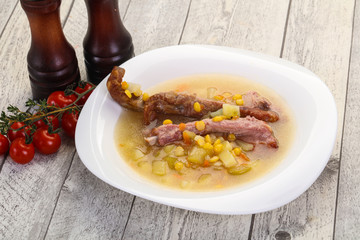 Peas soup with ribs