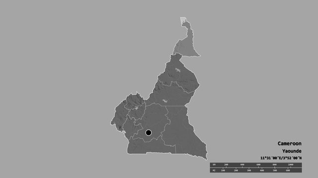 Location of Extr&ecirc;me-Nord, region of Cameroon,. Bilevel