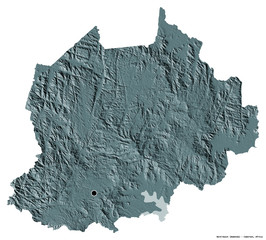 Nord-Ouest, region of Cameroon, on white. Administrative