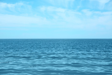 Picturesque view of beautiful sea water and blue sky